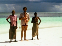 On our beach with Mosabe, Kokko, & Abdulla